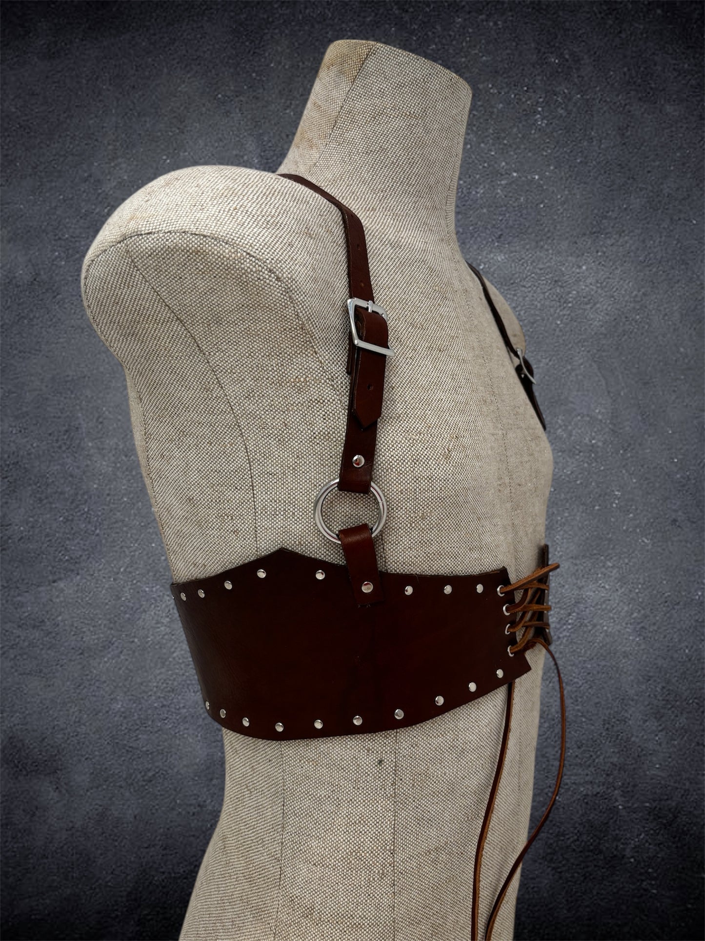 Lace Up Harness (Dark Brown)