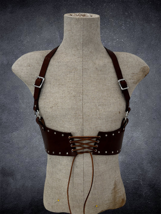 Lace Up Harness (Dark Brown)