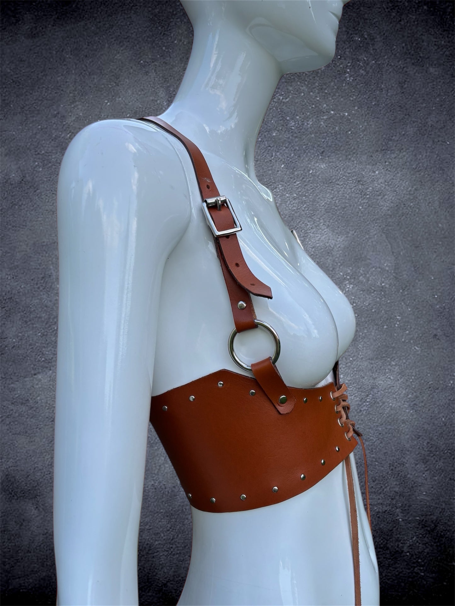 Lace Up Harness (Light Brown)