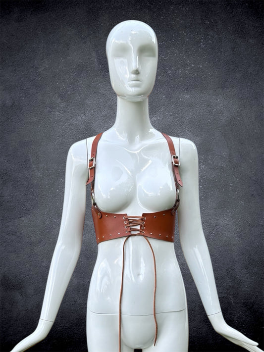 Lace Up Harness (Light Brown)